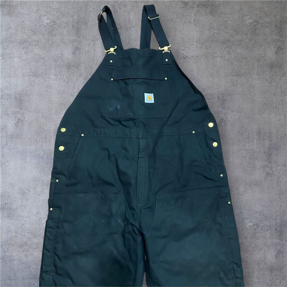 Carhartt Regular Fit Bib Overalls Insulated Black Big & Tall Men's Size 2XL